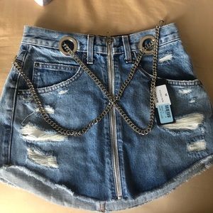 LF Denim Beatrice Skirt w chains